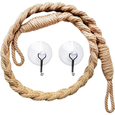 Climbing Rope Toys with Suction Cup Hooks - Hanging Rope Ladder Reptile Vines Toys, Reptile Tank Terrarium Accessories Habitat Decor for Reptiles Geckos Lizards Snakes Iguanas (A)