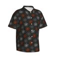 thumbnail image 2 of Balery Spider Web Print Men's Hawaiian Shirts Short Sleeve Beach Shirt Relaxed Fit Vacation Button Down Shirts-X-Large, 2 of 9