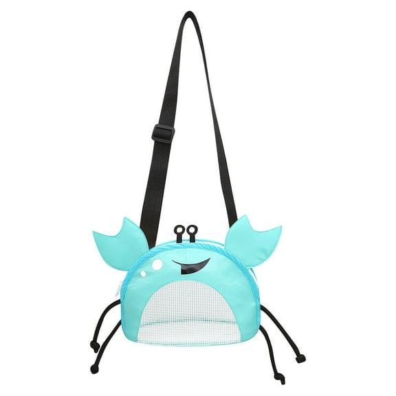 ELFINDEA Crab Design Mesh Beach Bag For Fun Sand Sifter Tote For Beach Shells Ample Storage Breathable Playful