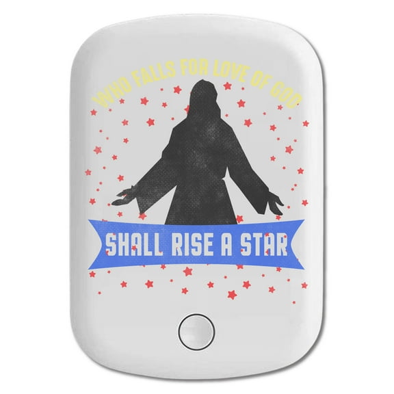 DistinctInk Magnetic Battery Pack, 5000 mAh Wireless Portable Charger with USB-C Cable, Compatible with MagSafe iPhone 14 / 13 / 12 Series - Who Falls For Love Of God Shall Rise A Star