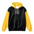 thumbnail image 2 of Curuila Mens Hoodies Pullover With Pocket Half Zip Long Sleeve Hooded Color Block Sweatshirt For Men Loose Fit Fashionable Soft Tops Yellow Size Xl, 2 of 2