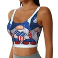 thumbnail image 2 of Xecao Cute Gnomes in USA for Sports Bra with Removable Pads, Crop Tank Top Design, Women's Longline Sports Bra - Non-Wired - XX-Large, 2 of 9