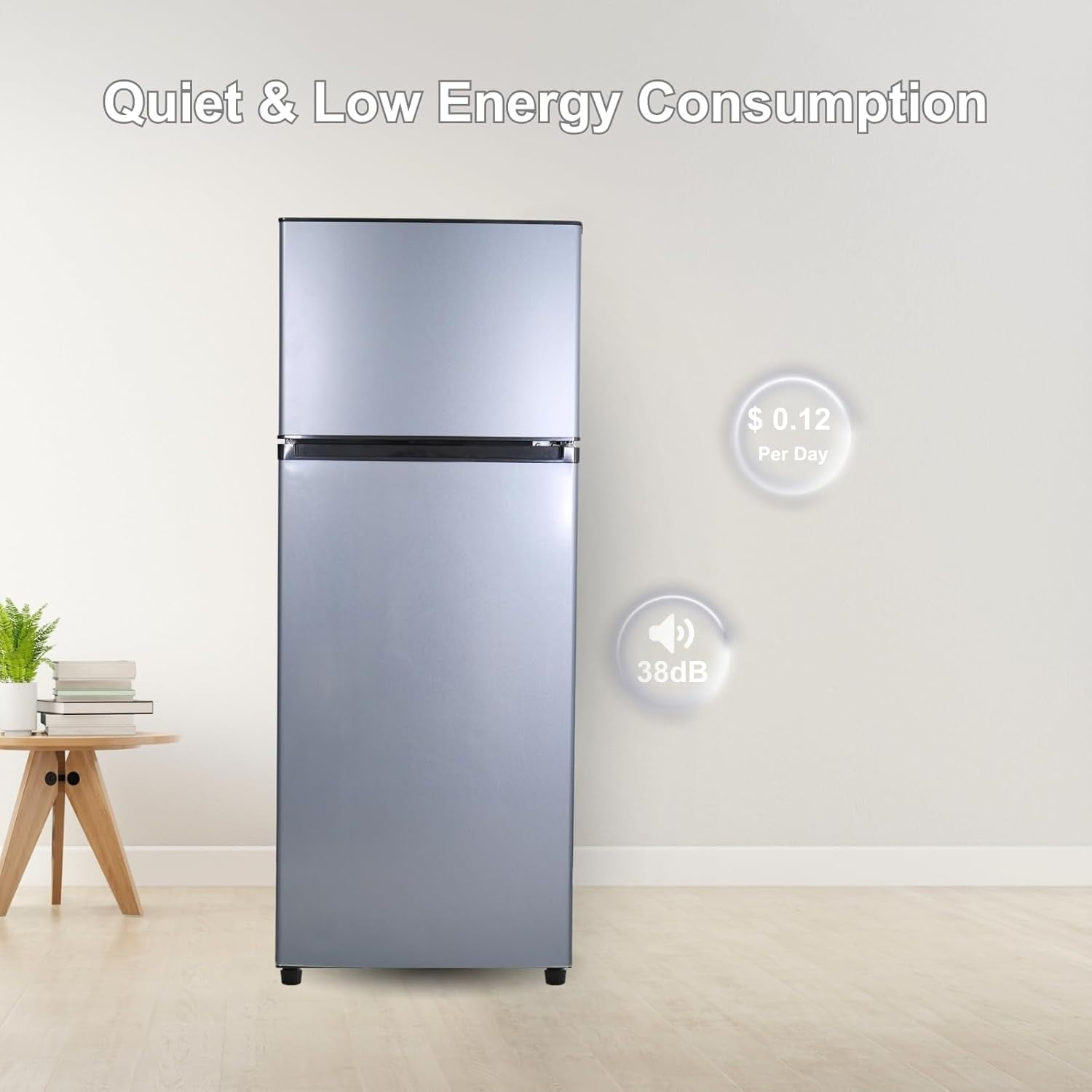 GGTB 3.5 Cu Ft Refrigerator with Freezer, 2 Doors Refrigerator, Fridge for Bedroom, Kitchen, Dorm, Apartment, Garage, Office