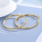 14K Gold or Sterling Silver Large Hoop Earrings with Swarovski Crystals