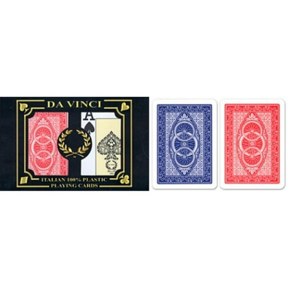 da vinci ruote, italian 100% plastic playing cards, 2-deck bride size set by modiano, jumbo index
