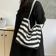 thumbnail image 5 of kkbbma under $5 Beach Tote Bag Women Shoulder Bag Large Striped Shoulder Handbag Packable Grocery Bag Hobo Purse for Picnic Vacation, 5 of 6