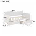 thumbnail image 2 of Harper & Bright Designs Twin Size Daybed with Two Storage Drawers, Wood Platform Bed with Storage for Bedroom, White, 2 of 12