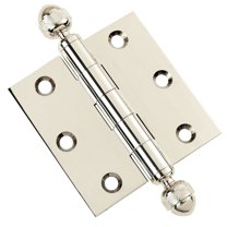 Embassy 3” x 3” Door Hinge Heavy Duty Hinges Polished Nickel Finish with Acorn Finials
