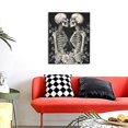 thumbnail image 4 of Sikiie Skeletons Love Flowers Print Canvas Decorative Hanging Painting, Anti-shrinkage Hanging Frame, Suitable for Home, Office Wall Decorations, 4 of 6