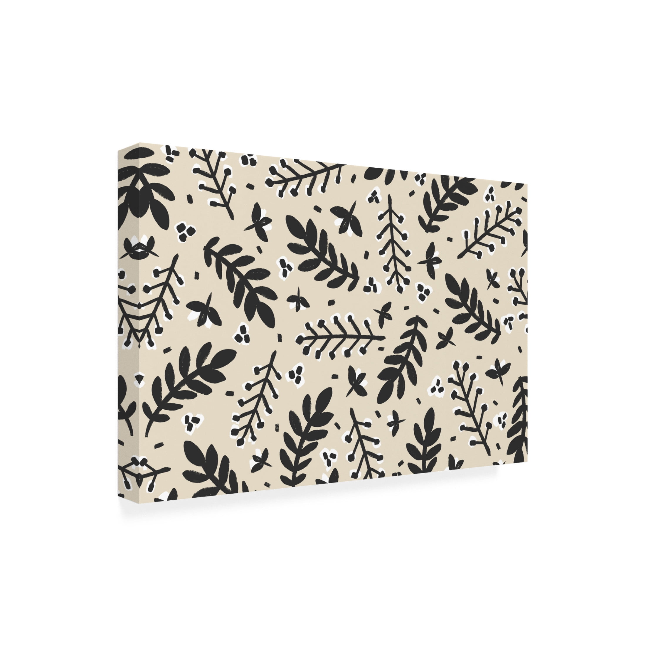 Canvas Wall Art - Treechild 'Branches on Beige Background Square' Wall Art for Living Room, Bedroom, or Office D?cor by Trademark Fine Art - 24 x 16 Inches