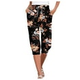 thumbnail image 1 of YDLCAFD Capris For Women Print Pants Bottom High Waist Drawstring Joggers, 1 of 5