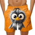 thumbnail image 2 of Viluyesy Men Board Shorts Swim Trunk Beach Shorts Hawaiian Printed Drawstring Board Shorts for Men, Orange M, 2 of 6