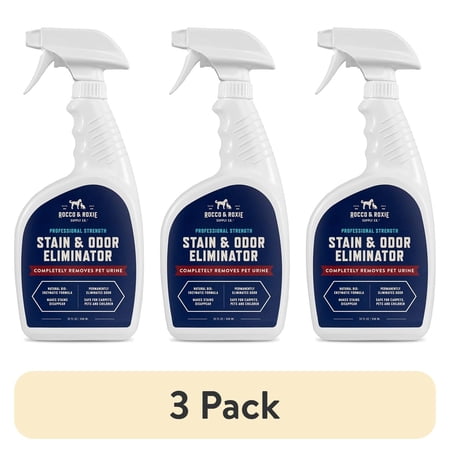 (3 pack) Rocco & Roxie Supply Co. Pet Stain Odor Remover Cleaner Spray, 32 Fluid Ounce
