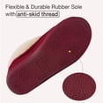 thumbnail image 6 of VeraCosy Women's Cozy Cable Knit Memory Foam House Shoes Slipper with Fuzzy Plush Collar,Wind Red,10 US, 6 of 6