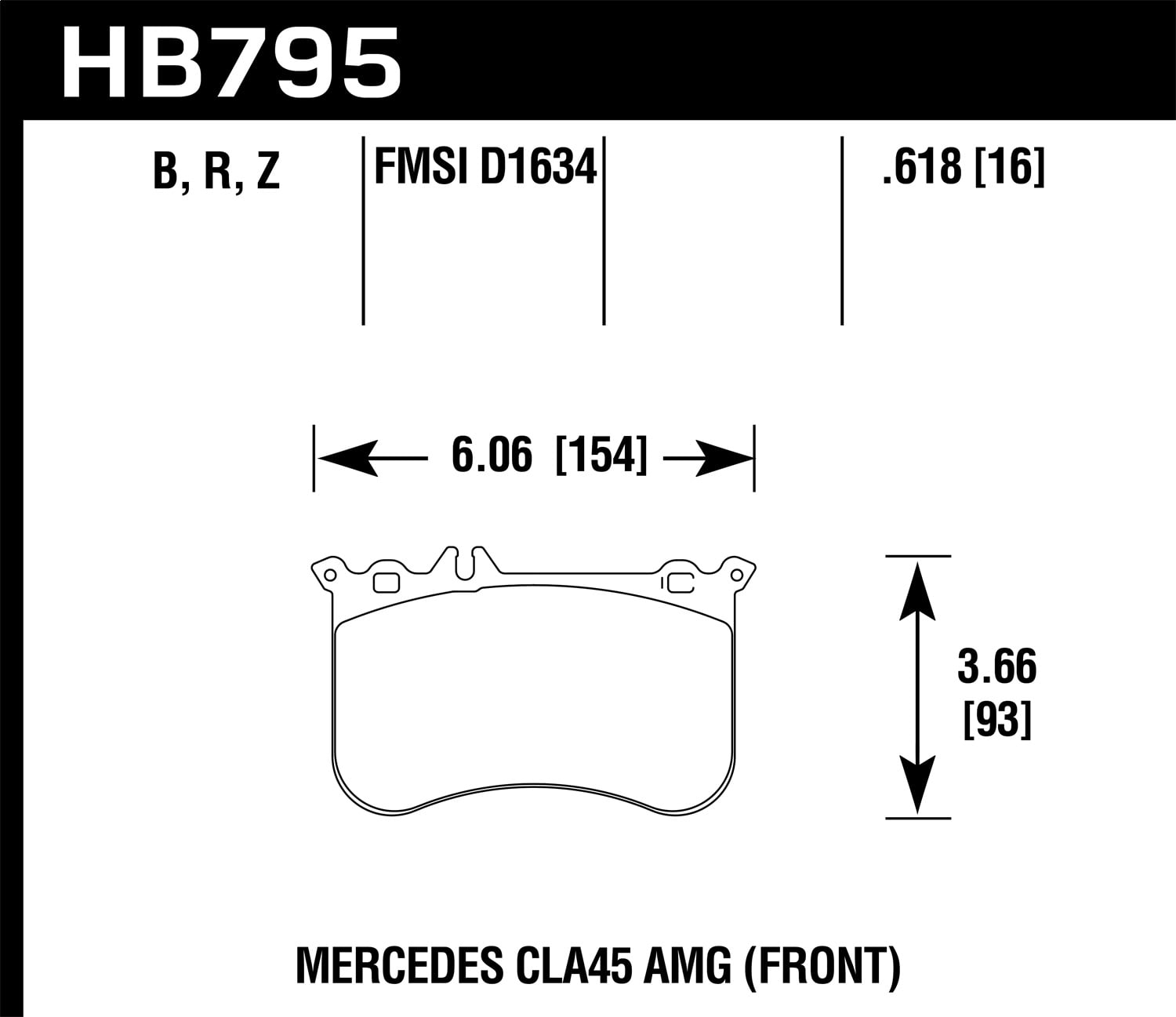 Hawk Performance Ceramic Street Front Brake Pads | Audi A6 (2016–2017) (HB806Z.624) main image 1
