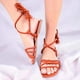 thumbnail image 1 of Sandalias planas con correa cruzada y punta abierta en la playa con cuerda y nudo de talla grande para mujer Wmkox8yii shjk2870, 1 of 2