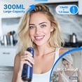 thumbnail image 3 of Water flosser, cordless oral irrigator portable dental cleaner, equipped with 8 modes 7 tips 300ml water tank orthodontic floss, rechargeable (blue), 3 of 4