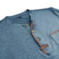thumbnail image 6 of Tisuna Men Autumn T-Shirts Soft Henley Neck Tops Men Solid Outfits For Athletic Casual Size L, 6 of 6