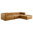 thumbnail image 2 of Modway Bartlett 4-Piece Modern Faux Leather Sectional Sofa in Tan, 2 of 10