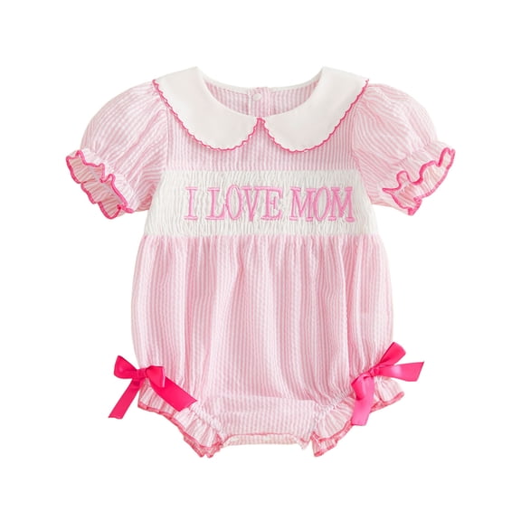 Odeerbi Baby Infant Boys Girls Clothes Baby Jumpsuit Romper Toddler Short Sleeve Letter Print T-Shirt Jumpsuit