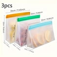 thumbnail image 1 of EIMELI [Sac en Silicone Réutilisable] 3 Pcs Sac de Rangement Alimentaire en Silicone Réutilisable / Sac de Congélation Réutilisable Étanche Sac de Voyage/maison - 1 Sac Gallon Réutilisable, 1 of 4