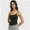 Black, variant on Women Sexy Square Neck Tank Top Summer Going Out Basic Cami Shirt