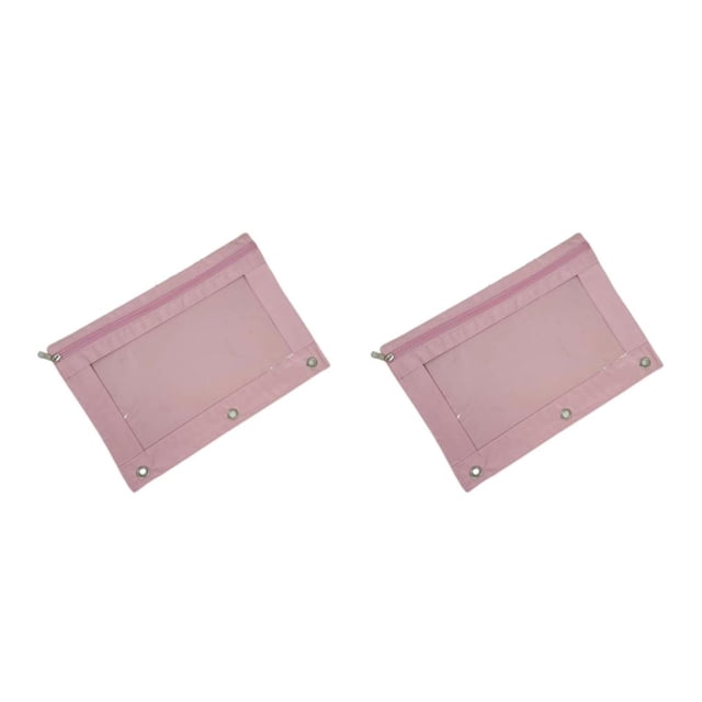 Seitruly Bolsa con cremallera fácil de organizar para suministros de oficina y escuela Bolsa de almacenamiento de documentos elegante Rosa Rosa claro 2Conjunto