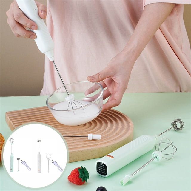 Beater 3-Gear Wireless Multi-function,USB Rechargeable Milk,Eggs,Coffee Beater for Smoothies and Baking,Convenient Handheld Tool,PENDANE,White