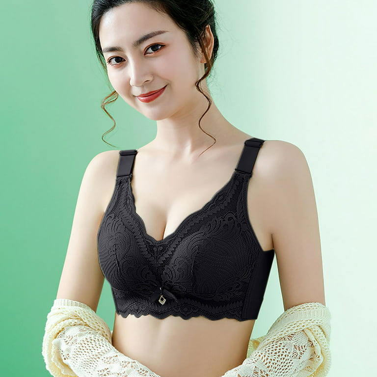 Women's Lace Bra, Seamless Wireless Comfort Bras Full Coverage Gorgeous  Lift Bowknot Sleep Bras