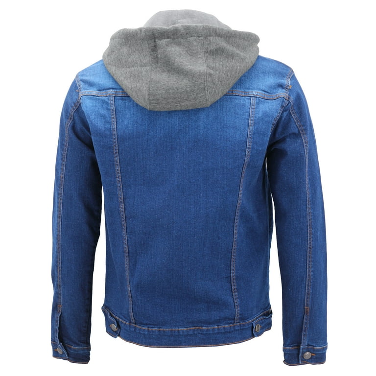 Boy's Kids Classic Button Up Removable Hood Slim Fit Stretch Boy's Kids Classic Button Up Removable Hood Slim Fit Stretch