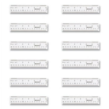 Acme United 17723 6 in. Standard & Metric Clear Flexible Acrylic Ruler, Clear - Box of 12