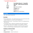 thumbnail image 2 of Front Washer Reservoir - Compatible with 2001 - 2006 Chevy Silverado 3500 2002 2003 2004 2005, 2 of 2