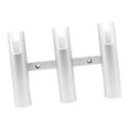 thumbnail image 2 of koolsoo 3 Tubes Fishing Rod Holder Deck Mount Fishing Holder Lightweight Practical Hanger Organizer Space Saving Rod Holder argent, 2 of 8