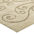 thumbnail image 4 of Modway Jubilant 5' x 8' Scrolling Vine Shag Area Rug in Cream, 4 of 7