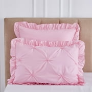 HIG Blush Pinch Pleat Comforter Set, 5-Piece, King