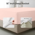 thumbnail image 2 of Kotton Culture 1000 TC Egyptian Cotton RV King Size 16" Deep Bed Sheet Set Peach Color, 2 of 5