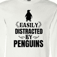 thumbnail image 4 of Inktastic Easily Distracted by Penguins Long Sleeve T-Shirt, 4 of 5