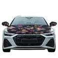 thumbnail image 2 of Jeiento Butterfly Car Hood Cover Pack with Mirror Covers Set of 3 Fashion Print&nbsp;Car Hood Protector Straps Reinforcement Vehicle Side Mirror Covers with Drawstrings for Most Sedans Great Gifts, 2 of 7
