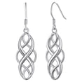 thumbnail image 1 of Pendientes de plata de ley de la vieja escuela Silvora, pendientes colgantes con nudo celta nórdico para mujer, regalo de joyería para niñas adolescentes, 1 of 7