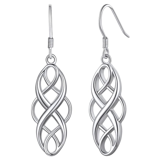 Pendientes de plata de ley de la vieja escuela Silvora, pendientes colgantes con nudo celta nórdico para mujer, regalo de joyería para niñas adolescentes
