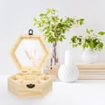 thumbnail image 4 of Caja de joyería de madera hecha a mano, hexagonal, ligera, de arcilla de nieve., 4 of 7