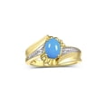 thumbnail image 1 of RYLOS Rings for Women 14K Gold Plated Silver Swirl Z Ring 7X5MM Oval Gemstone &  Diamond Rings December Tourquoise Jewelry Size 9, 1 of 7
