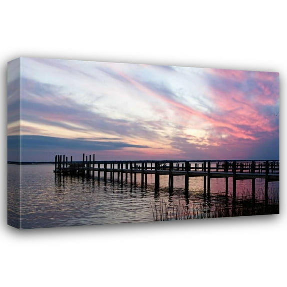 Alan Hausenflock 24x17 Gallery Wrapped Canvas Wall Art Titled - Dockside Sunset III