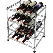 Étagère à vin en bois de table, étagère de rangement pour 8 bouteilles de vin avec support en verre