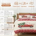 thumbnail image 6 of Christmas Bedding Duvet Cover Set Twin Size 4 Pieces Red Christmas Trucks Pine Tree Snow Retro Linen Bedding Set with Zipper Closure, 1 Comforter Cover 68x86 Inches 1 Flat Sheet & 2 Pillow Cases, 6 of 7