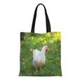 thumbnail image 1 of POGLIP Sac Fourre-Tout en Toile Gril Rouge Poule Blanche Herbe Verte Agriculture Bec Réutilisable Épaule Courses Sac à Main, 1 of 1