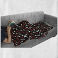 thumbnail image 6 of Abstract Soft Flannel Fleece Throw Blanket, Retro 60s 70s Cartoon Snow Like Polka Dots Circles Rounds, Cozy Plush for Indoor and Outdoor Use, 50" x 70", Pale Grey Burgundy, by Ambesonne, 6 of 6