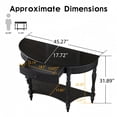 thumbnail image 5 of Atumcto Half Moon Console Table with Drawer and Shelf, Fluted Entryway Sofa Table with Roman Column Legs for Hallway and Living Room, Black, 5 of 11