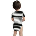 thumbnail image 5 of Daiia Black And White Stripes Printed Unisex-Baby Short Sleeve Onesies Bodysuits Baby Climbing Clothes Soft and Comfortable Romper with Expandable Shoulder Design-6 Months, 5 of 8