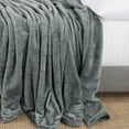 thumbnail image 2 of Nestl Ultra Plush Heavy Thick Raschel Imitation Mink Bed Blanket, 82 x 102, Gray, 2 of 5